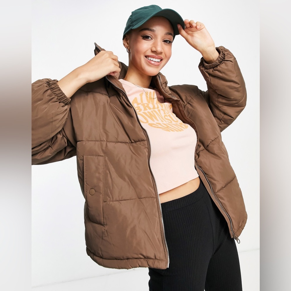 Pull & Bear Brown Puffer Jacket